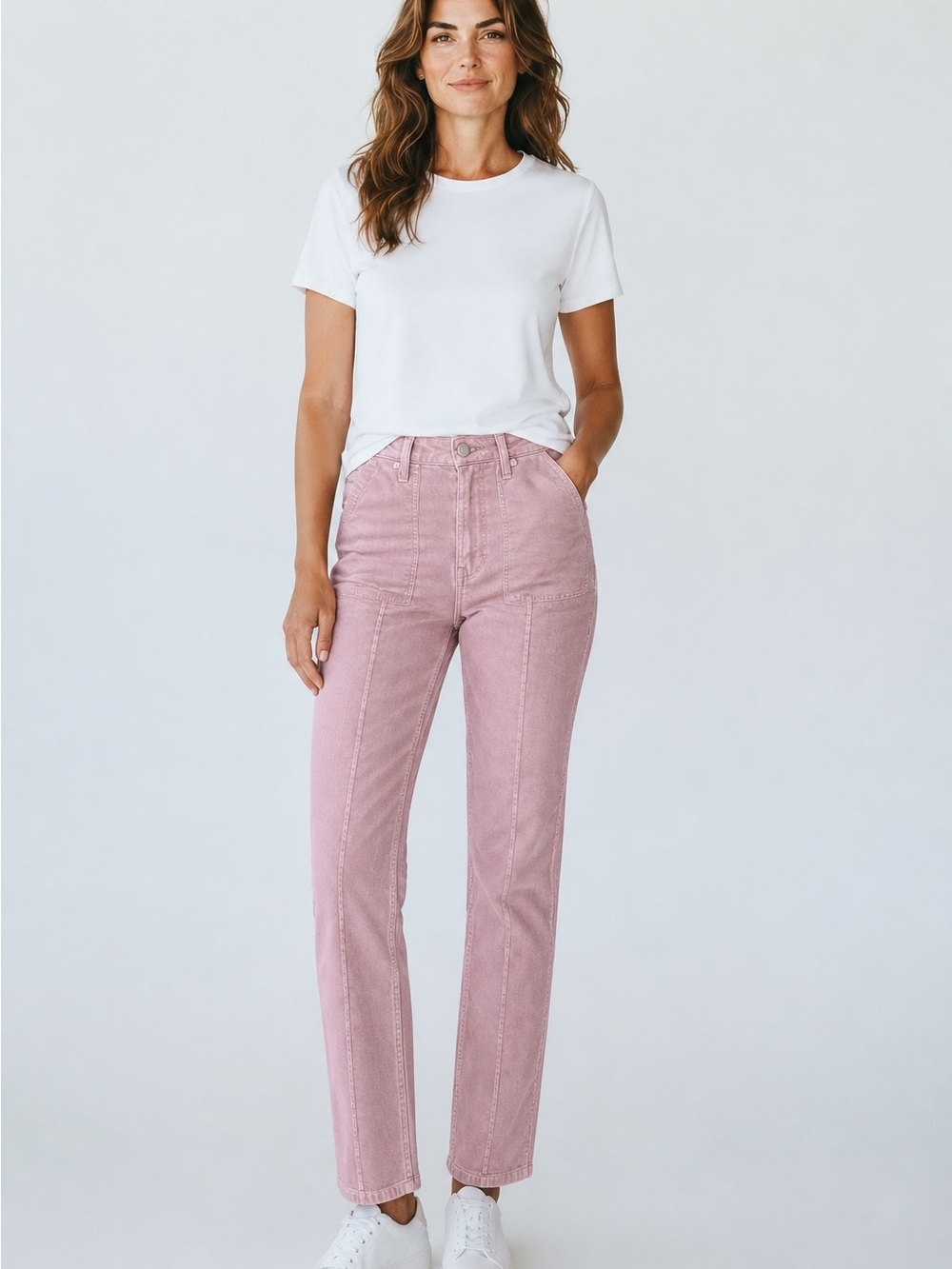 Anthropologie The Wanderer Utility Pants Mauve Dusty Pink Straight Leg Size 27